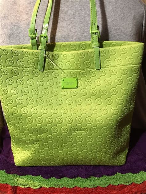 michael kors neon crossbody bag|Michael Kors green tote bag.